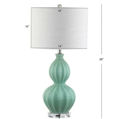 JONATHAN Y 28" Glass Faye Table Lamp (Includes LED Light Bulb) Green - JONATHAN Y 3 JONATHAN Y 28" Glass Faye Table Lamp (Includes LED Light Bulb) Green - JONATHAN Y - Image 3