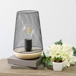 Wired Mesh Uplight Table Lamp Black - Simple Designs -Desk Lamps sales shop unnamed file 390