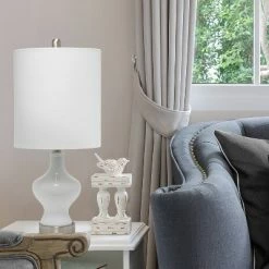 Paseo Table Lamp with Fabric Shade White - Lalia Home -Desk Lamps sales shop unnamed file 3904