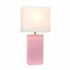 21" Monaco Avenue Modern Leather Table Lamp Pink - Elegant Designs