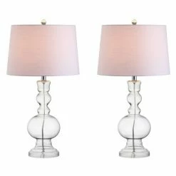 JONATHAN Y 28.5" (Set of 2) Genie Glass Table Lamps (Includes LED Light Bulb) - JONATHAN Y Navy -Desk Lamps sales shop unnamed file 3915