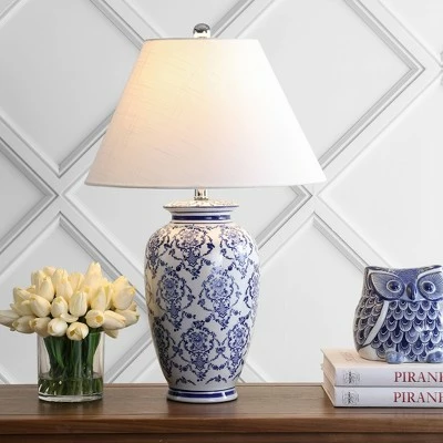 JONATHAN Y 26.25" Ceramic Juliana Chinoiserie Table Lamp (Includes LED Light Bulb) Blue - JONATHAN Y 1 JONATHAN Y 26.25" Ceramic Juliana Chinoiserie Table Lamp (Includes LED Light Bulb) Blue - JONATHAN Y