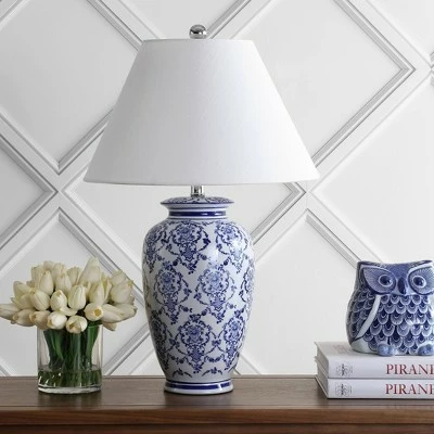 JONATHAN Y 26.25" Ceramic Juliana Chinoiserie Table Lamp (Includes LED Light Bulb) Blue - JONATHAN Y 2 JONATHAN Y 26.25" Ceramic Juliana Chinoiserie Table Lamp (Includes LED Light Bulb) Blue - JONATHAN Y - Image 2