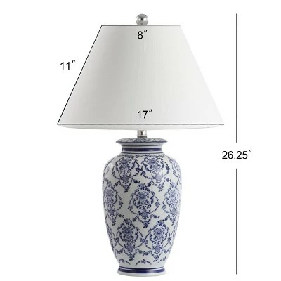 JONATHAN Y 26.25" Ceramic Juliana Chinoiserie Table Lamp (Includes LED Light Bulb) Blue - JONATHAN Y 3 JONATHAN Y 26.25" Ceramic Juliana Chinoiserie Table Lamp (Includes LED Light Bulb) Blue - JONATHAN Y - Image 3