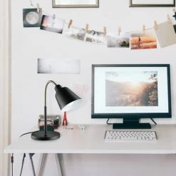 16" Gooseneck Forest Table Lamp with Inner Shade - Globe Electric Green