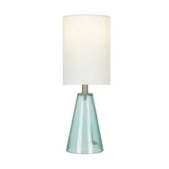 14" Glass Accent Table Lamp Teal - Cresswell Lighting