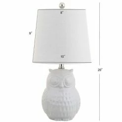 JONATHAN Y 20.5" Ceramic Hoot Mini Table Lamp (Includes LED Light Bulb) White - JONATHAN Y -Desk Lamps sales shop unnamed file 4052
