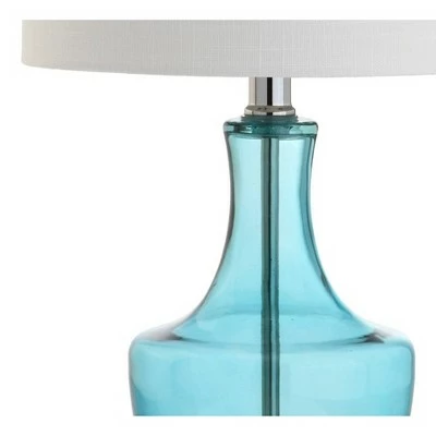JONATHAN Y 20" (Set of 2) Colette Mini Glass Table Lamps (Includes LED Light Bulb) Blue - JONATHAN Y 2 JONATHAN Y 20" (Set of 2) Colette Mini Glass Table Lamps (Includes LED Light Bulb) Blue - JONATHAN Y - Image 2