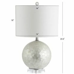 JONATHAN Y 23.5" Zuri Capiz Seashell Sphere Table Lamp (Includes LED Light Bulb) White - JONATHAN Y -Desk Lamps sales shop unnamed file 4065