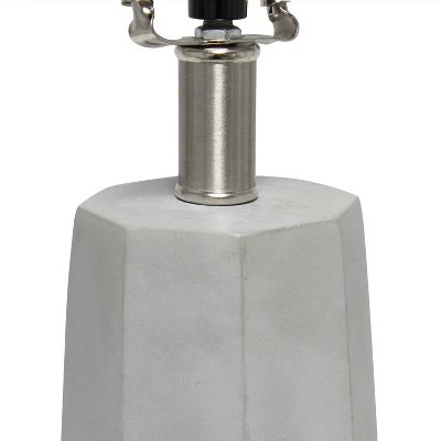 Concrete Pillar Table Lamp with Fabric Shade White - Lalia Home 2 Concrete Pillar Table Lamp with Fabric Shade White - Lalia Home - Image 2
