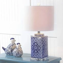 JONATHAN Y 23" Choi Chinoiserie Table Lamp (Includes LED Light Bulb) Blue - JONATHAN Y
