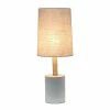 Concrete Table Lamp with Linen Shade Antique Brass - Lalia Home
