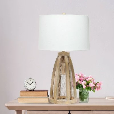 Wood Arch Farmhouse Table Lamp with Fabric Shade Natural - Lalia Home 3 Wood Arch Farmhouse Table Lamp with Fabric Shade Natural - Lalia Home - Image 3