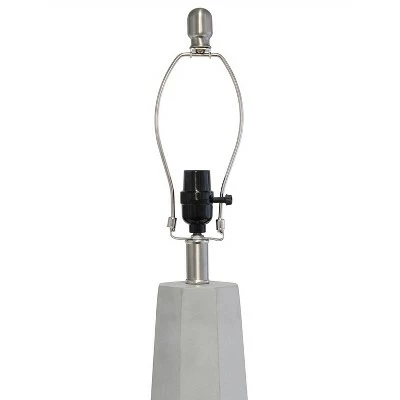 Concrete Pillar Table Lamp with Fabric Shade White - Lalia Home 5 Concrete Pillar Table Lamp with Fabric Shade White - Lalia Home - Image 5