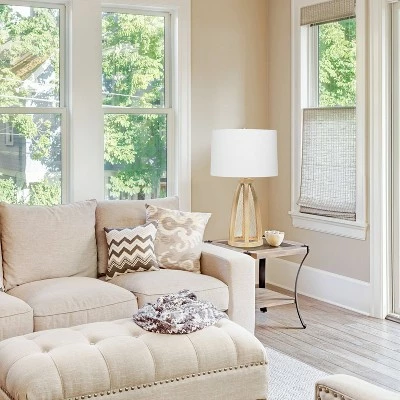 Wood Arch Farmhouse Table Lamp with Fabric Shade Natural - Lalia Home 4 Wood Arch Farmhouse Table Lamp with Fabric Shade Natural - Lalia Home - Image 4