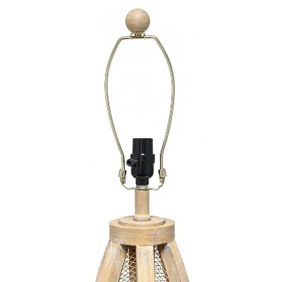 Wood Arch Farmhouse Table Lamp with Fabric Shade Natural - Lalia Home 5 Wood Arch Farmhouse Table Lamp with Fabric Shade Natural - Lalia Home - Image 5