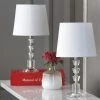 (Set of 2) 16" Harlow Tiered Crystal Lamp Clear (Includes CFL Light Bulb) - Safavieh