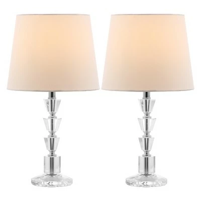 (Set of 2) 16" Harlow Tiered Crystal Lamp Clear (Includes CFL Light Bulb) - Safavieh 3 (Set of 2) 16" Harlow Tiered Crystal Lamp Clear (Includes CFL Light Bulb) - Safavieh - Image 3