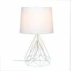 Geometric Wired Table Lamp with Fabric Shade White - Lalia Home