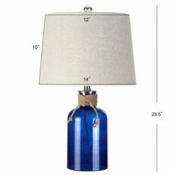 JONATHAN Y 23.5" Glass Azure Bottle Table Lamp (Includes LED Light Bulb) Blue - JONATHAN Y -Desk Lamps sales shop unnamed file 4126