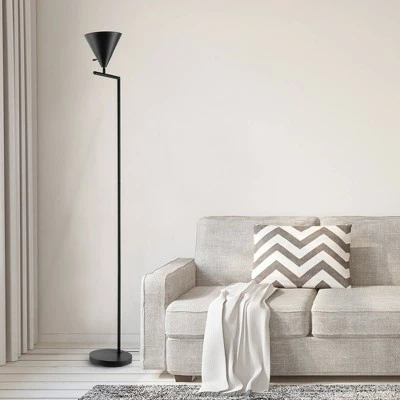 65" Tristan Dimmable Floor Lamp with Task Shade - Globe Electric Black 3 65" Tristan Dimmable Floor Lamp with Task Shade - Globe Electric Black - Image 3