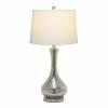 Speckled Mercury Tear Drop Table Lamp with Fabric Shade White - Lalia Home