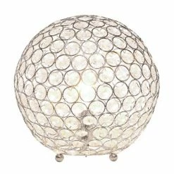 10" Elipse Crystal Ball Sequin Table Lamp Chrome - Elegant Designs