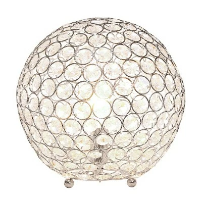 10" Elipse Crystal Ball Sequin Table Lamp Chrome - Elegant Designs 1 10" Elipse Crystal Ball Sequin Table Lamp Chrome - Elegant Designs