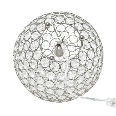 10" Elipse Crystal Ball Sequin Table Lamp Chrome - Elegant Designs 7 10" Elipse Crystal Ball Sequin Table Lamp Chrome - Elegant Designs - Image 7