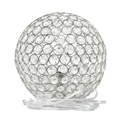 10" Elipse Crystal Ball Sequin Table Lamp Chrome - Elegant Designs 8 10" Elipse Crystal Ball Sequin Table Lamp Chrome - Elegant Designs - Image 8
