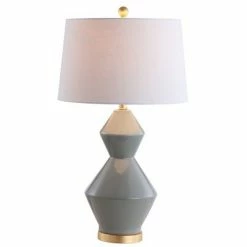JONATHAN Y 29" Ceramic Alba Geometric Table Lamp (Includes Energy Efficient Light Bulb) - JONATHAN Y Gray -Desk Lamps sales shop unnamed file 4207