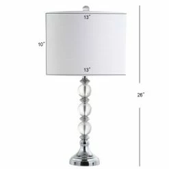 JONATHAN Y 26" (Set of 2) Paul Crystal/Metal Table Lamp (Includes LED Light Bulb) Chrome- JONATHAN Y -Desk Lamps sales shop unnamed file 4230