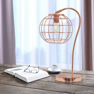 Metal Arched Cage Table Lamp Rose Gold - Lalia Home 2 Metal Arched Cage Table Lamp Rose Gold - Lalia Home - Image 2