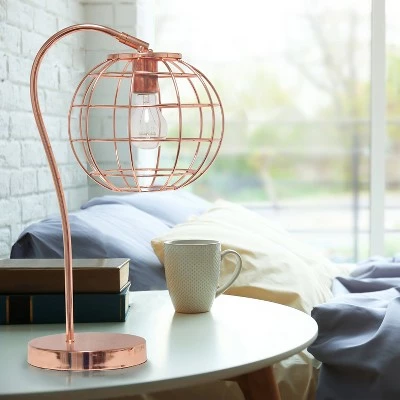 Metal Arched Cage Table Lamp Rose Gold - Lalia Home 3 Metal Arched Cage Table Lamp Rose Gold - Lalia Home - Image 3