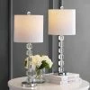 JONATHAN Y 27.5" Crystal/Metal Stacked Table Lamp (Includes LED Light Bulb) Chrome/Clear - Jonathan Y