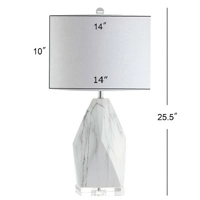 JONATHAN Y 25.5" Marble/Crystal/Ceramic Oslo Table Lamp (Includes LED Light Bulb) White - JONATHAN Y 3 JONATHAN Y 25.5" Marble/Crystal/Ceramic Oslo Table Lamp (Includes LED Light Bulb) White - JONATHAN Y - Image 3