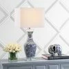 JONATHAN Y 28" Ceramic/Crystal May Table Lamp (Includes LED Light Bulb) Blue - JONATHAN Y