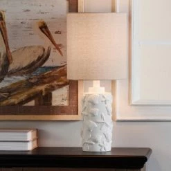 Seashell Motif Table Lamp in White with Hardback Fabric Shade - StyleCraft 5 Seashell Motif Table Lamp in White with Hardback Fabric Shade - StyleCraft -Desk Lamps sales shop unnamed file 4289