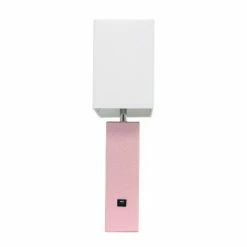 Modern Leather Table Lamp with USB and Fabric Shade Pink - Elegant Designs 8 Modern Leather Table Lamp with USB and Fabric Shade Pink - Elegant Designs -Desk Lamps sales shop unnamed file 4293