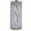 24.5" Pillar Marble Table Lamp with Accents White - Cresswell Lighting