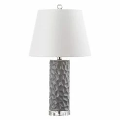 (Set of 2) 23.5" Dixon Table Lamp Gray (Includes CFL Light Bulb) - Safavieh