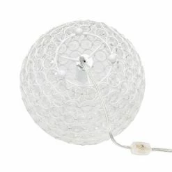 10" Elipse Crystal Ball Sequin Table Lamp White - Elegant Designs -Desk Lamps sales shop unnamed file 4338
