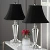 (Set of 2) 24.5" Lilly Crystal Table Lamp Clear (Includes CFL Light Bulb) - Safavieh