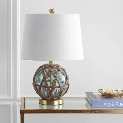 JONATHAN Y 21.5" Glass/Rope Andrews Table Lamp (Includes LED Light Bulb) Blue - JONATHAN Y 2 JONATHAN Y 21.5" Glass/Rope Andrews Table Lamp (Includes LED Light Bulb) Blue - JONATHAN Y - Image 2