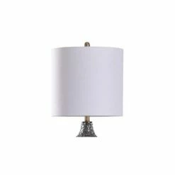 Rochford Textured Glass Table Lamp with Drum Shade Antique Brass - StyleCraft