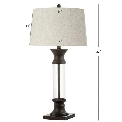 JONATHAN Y 32" (Set of 2) Hunter Metal/Glass Table Lamp (Includes Energy Efficient Light Bulb) - JONATHAN Y Gold 3 JONATHAN Y 32" (Set of 2) Hunter Metal/Glass Table Lamp (Includes Energy Efficient Light Bulb) - JONATHAN Y Gold - Image 3