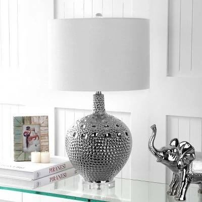 JONATHAN Y 27" Ceramic Andrews Table Lamp (Includes LED Light Bulb) Silver - JONATHAN Y 2 JONATHAN Y 27" Ceramic Andrews Table Lamp (Includes LED Light Bulb) Silver - JONATHAN Y - Image 2