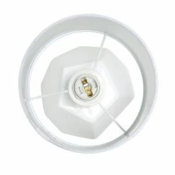 Round Prism Mini Table Lamp with Matching Fabric Shade White - Simple Designs -Desk Lamps sales shop unnamed file 439