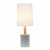 Concrete Table Lamp with Linen Shade White - Lalia Home