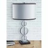 29" Retro Metal Table Lamp with Base Switch Silver - Ore International
